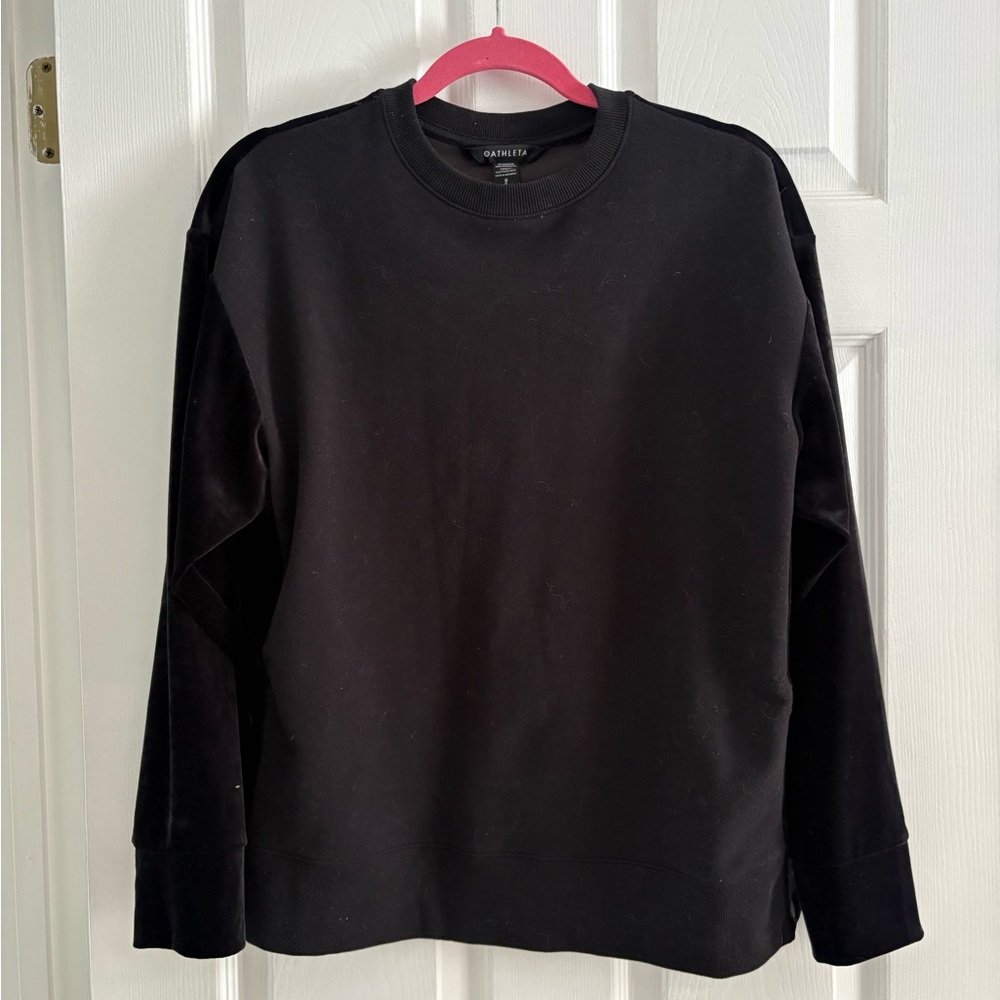 Athleta RetroPlush Velvet Sleeve Snap-Side Sweatshirt